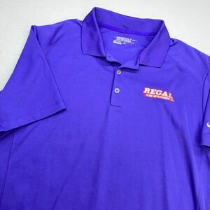 Nike Golf Tour Performance Dri-Fit Polo shirt mens large purple logo golfing
